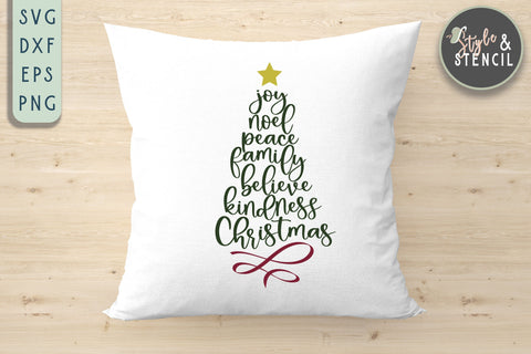 Christmas Tree SVG | Christmas | Christmas Word Art SVG Style and Stencil 