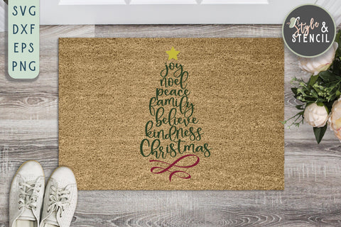 Christmas Tree SVG | Christmas | Christmas Word Art SVG Style and Stencil 