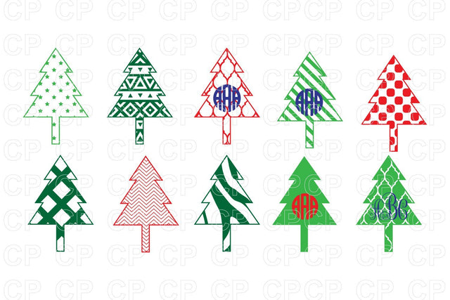 Christmas Tree SVG, Christmas Monogram SVG SVG cutperfectstudio 