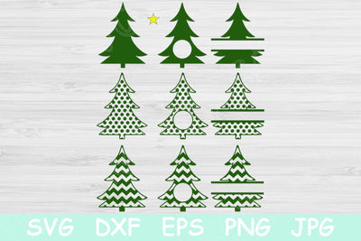 Christmas Tree Svg, Christmas Svg Files. Split Chevron and Polka Dots Cutting Files for Cricut and Silhouette. Xmas Holiday Digital Download SVG TiffsCraftyCreations 