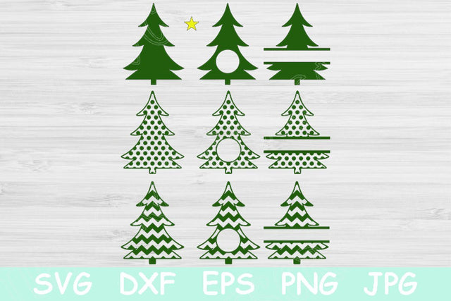 Christmas Tree Svg, Christmas Svg Files. Split Chevron and Polka Dots Cutting Files for Cricut and Silhouette. Xmas Holiday Digital Download SVG TiffsCraftyCreations 
