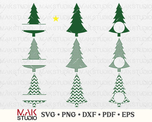Christmas tree svg, Christmas trees svg, Christmas tree monogram svg, Christmas svg SVG MAKStudion 