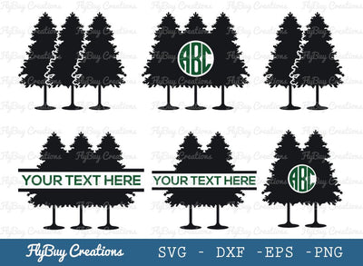 Christmas Tree Svg Cut File| Christmas | Merry Christmas | Tree | Pine Tree | Split Monogram | Circle Monogram | SVG ETC Craft 