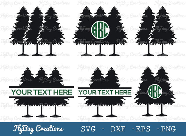 Christmas Tree Svg Cut File| Christmas | Merry Christmas | Tree | Pine Tree | Split Monogram | Circle Monogram | SVG ETC Craft 