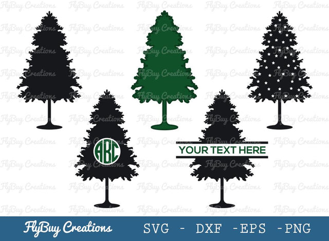 Christmas Tree Svg Cut File| Christmas | Merry Christmas | Tree | Pine Tree | Split Monogram | Circle Monogram | SVG ETC Craft 