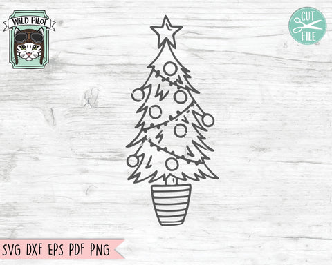 Christmas Tree SVG file, Christmas SVG File, Christmas Tree Cut File, Christmas Cut File, Christmas Tree Clipart, Christmas Vector SVG Wild Pilot 