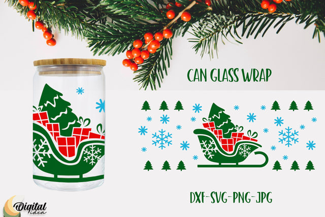 Christmas tree SVG Wrap Design. Christmas Can Glass Images. SVG Evgenyia Guschina 
