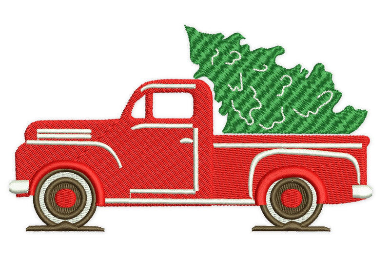 Christmas Tree Truck Embroidery Design. Winter Advent Merry Christmas Design Embroidery/Applique DESIGNS NextEmbroidery 
