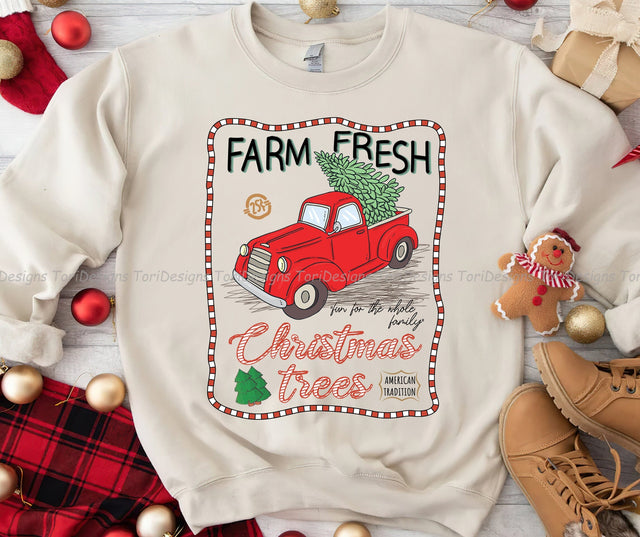 Christmas Tree Truck PNG Sublimation Design Sublimation ToriDesigns 