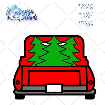 Christmas Tree Truck SVG Design Shark 