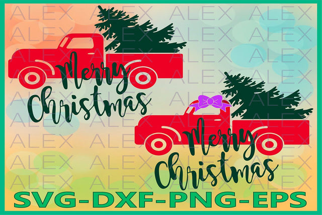 Christmas Tree Truck svg, Merry Christmas SVG AlexSVGStudio 