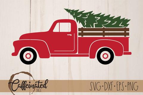 Christmas Tree Truck svg SVG Caffeinated SVGs 