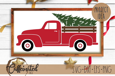 Christmas Tree Truck svg SVG Caffeinated SVGs 