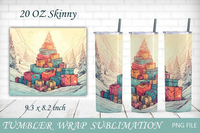Christmas tree tumbler wrap, Holiday 20 oz sublimation Sublimation AnastasiyaArtDesign 