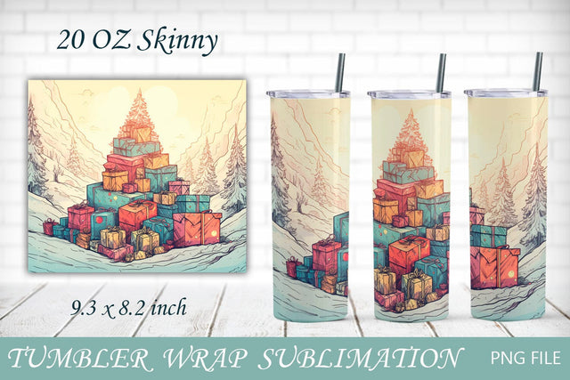 Christmas tree tumbler wrap, Holiday 20 oz sublimation Sublimation AnastasiyaArtDesign 