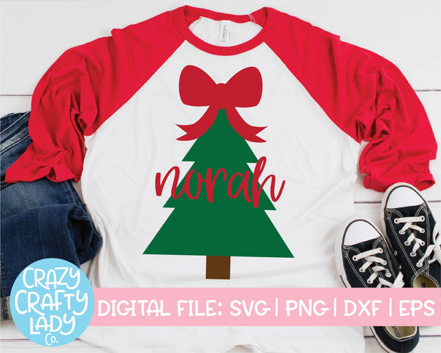Christmas Tree with Big Bow | Holiday SVG Cut File SVG Crazy Crafty Lady Co. 