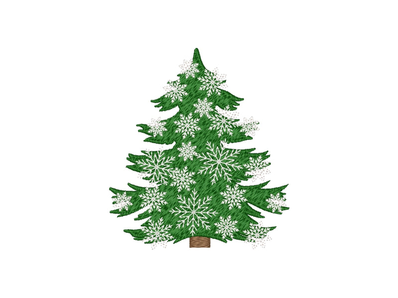 Christmas Tree With Snowflakes Machine Embroidery Design, 4 sizes, Instant Download Embroidery/Applique DESIGNS Nino Nadaraia 