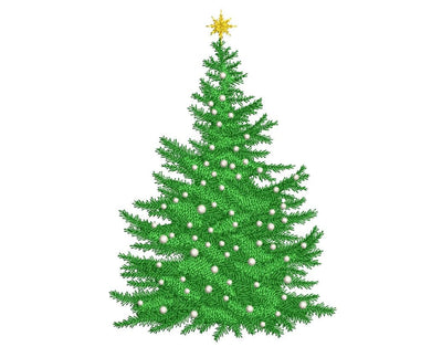 Christmas Tree with Snowflakes Machine Embroidery Design, 6 sizes, Instant Download Embroidery/Applique DESIGNS Nino Nadaraia 