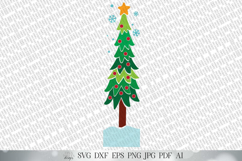 Christmas Tree with Star SVG | Vertical Porch SVG | Front Porch SVG | dxf and more! | 1ft x 4 ft SVG Diva Watts Designs 