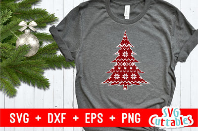 Christmas Tree with Sweater Pattern SVG Svg Cuttables 
