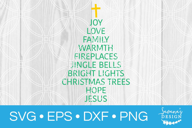 Christmas Tree Words SVG SavanasDesign 