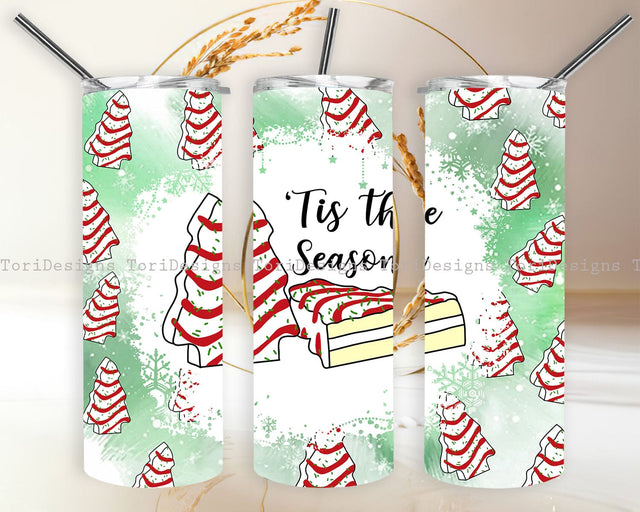 Christmas Trees 20oz tumbler Wrap PNG Sublimation ToriDesigns 