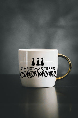 Christmas Trees and Coffee Please SVG, Hand Lettered SVG SVG AnitaAlyiaLettering 