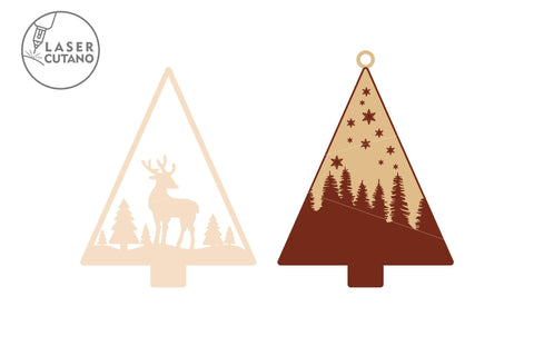 CHRISTMAS TREES Bundle, Multilayer Laser Cut Files, Mandala, SVG, 3D Designs, Mini Design Bundles SVG LaserCutano 