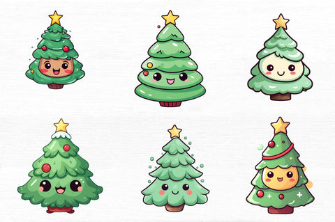 Christmas Trees Clipart Bundle Sublimation Regulrcrative 