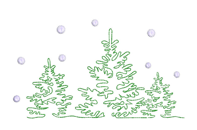 Christmas trees in the winter forest embroidery design,4 sizes, instant download. Embroidery/Applique DESIGNS ArtEMByNatalia 