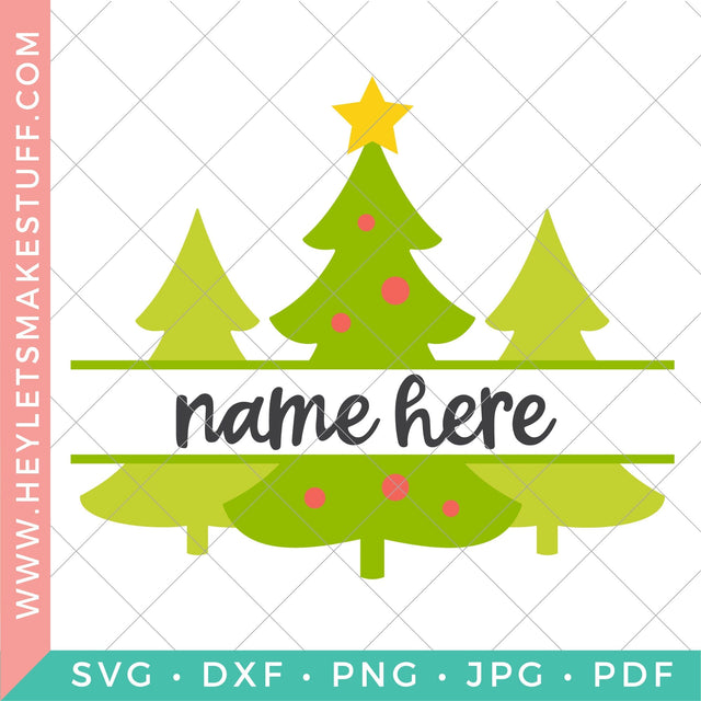 Christmas Trees Monogram SVG Hey Let's Make Stuff 