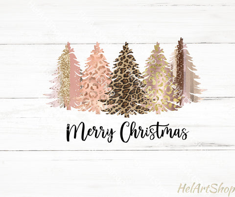 Christmas Trees Png, Leopard Print Trees Sublimation png Sublimation _HelArtShop_ 