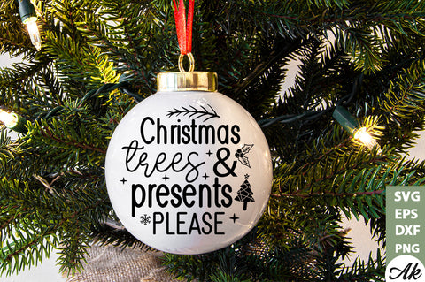 Christmas trees & presents please Round Sign SVG akazaddesign 