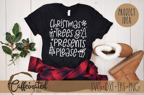 Christmas Trees & Presents Please SVG SVG Caffeinated SVGs 
