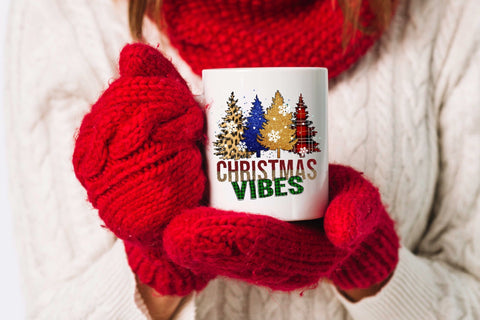 Christmas Trees Sublimation Design | Christmas Vibes PNG Sublimation OrangeBrushStudio 
