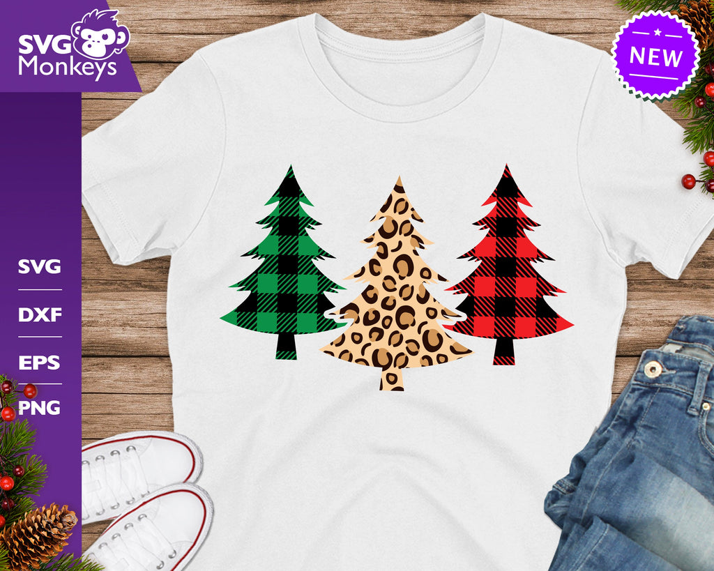 Christmas Trees Svg, Buffalo Plaid Svg, Gepard Print Svg, Trees Svg ...