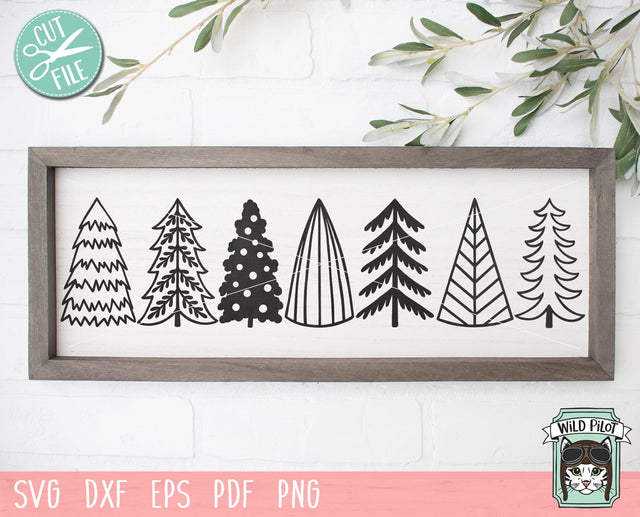 Christmas Trees SVG file, Row of Trees SVG File, Simple Christmas Tree Cut File, Christmas Cut File, Christmas Svg files, Christmas Sign svg SVG Wild Pilot 