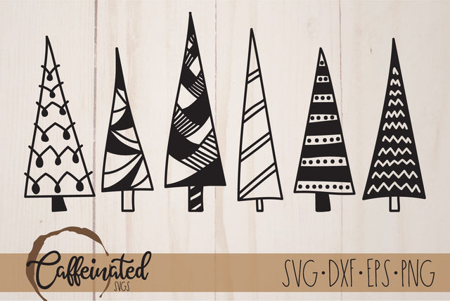 Christmas Trees svg, Hand Drawn Christmas Trees svg SVG Caffeinated SVGs 