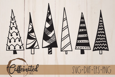 Christmas Trees svg, Hand Drawn Christmas Trees svg SVG Caffeinated SVGs 