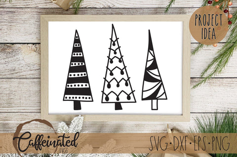 Christmas Trees svg, Hand Drawn Christmas Trees svg SVG Caffeinated SVGs 
