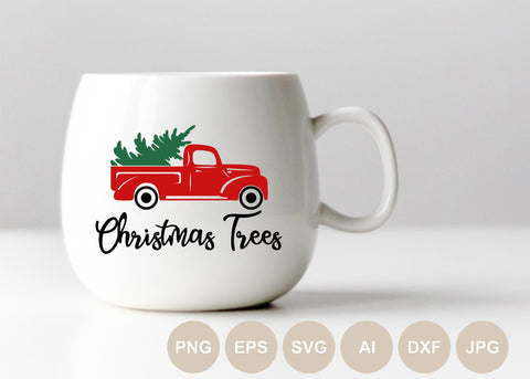 Christmas Trees Svg, Red Truck Svg, Christmas Cut File, Christmas Sign Png, Holiday Silhouette, Merry Christmas Clipart, Cricut, Svg Shirt SVG BogeliaVector 