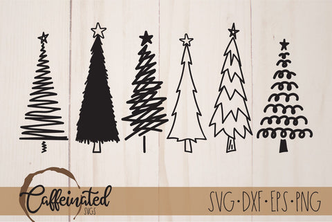 Christmas Trees SVG, Rustic Christmas Trees svg SVG Caffeinated SVGs 