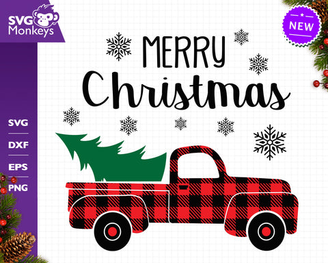 Christmas Truck Buffalo Plaid Svg, Christmas Truck Svg, Buffalo Plaid Svg SVG SvgMonkeys 