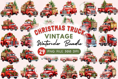 Christmas Truck Clipart Bundle Sublimation Regulrcrative 