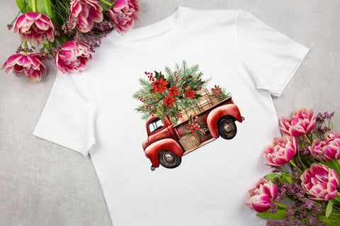 Christmas Truck Clipart Bundle Sublimation Regulrcrative 