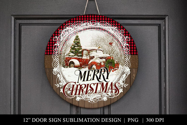 Christmas Truck Door Sign Sublimation PNG Sublimation BijouBay 