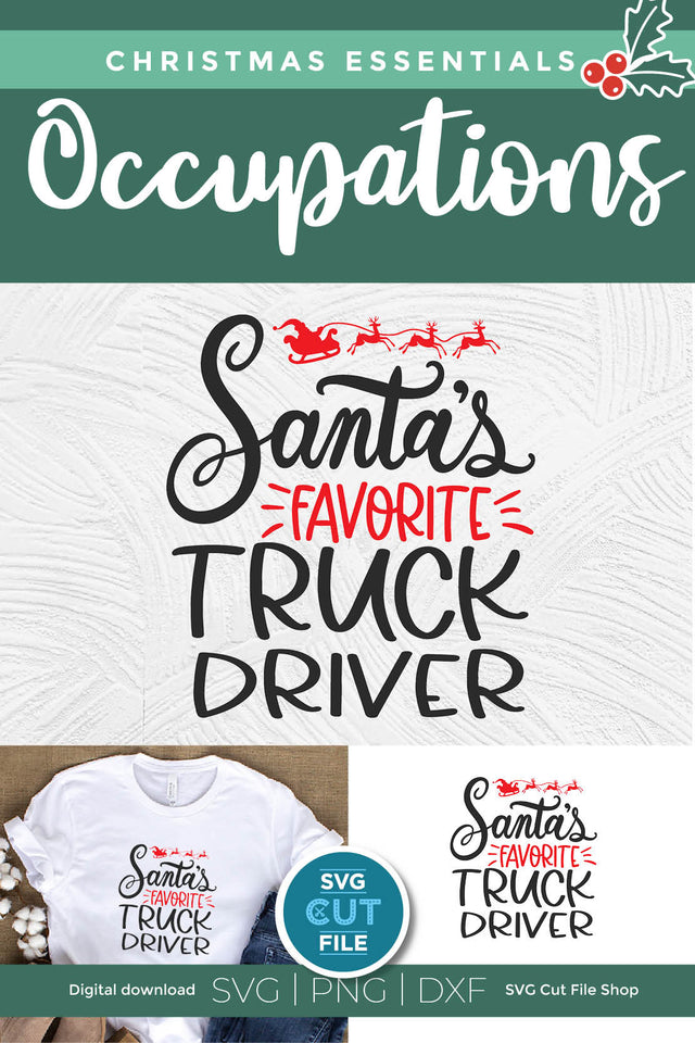 Christmas Truck Driver svg for Cricut or Silhouette SVG SVG Cut File 