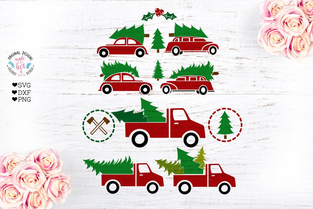 Christmas Truck Mini Bundle SVG Graphic House Design 