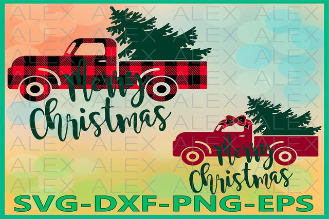 Christmas Truck SVG, Buffalo Plaid SVG AlexSVGStudio 