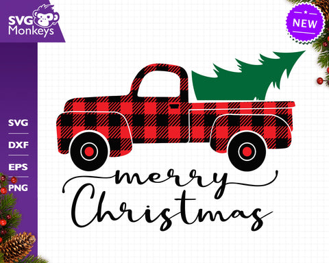 Christmas Truck Svg, Buffalo Plaid Svg, Truck Svg, Christmas Tree Svg SVG SvgMonkeys 